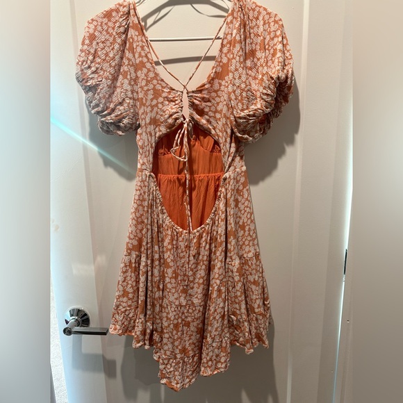 Coral backless sundress / size M - Picture 2 of 5